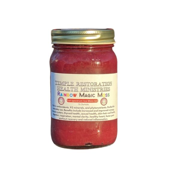 Rainbow Magic Moss: Jude’s Strawberry Jubilee Sea Moss Gel | 16 oz | Temple Restoration Health Ministries